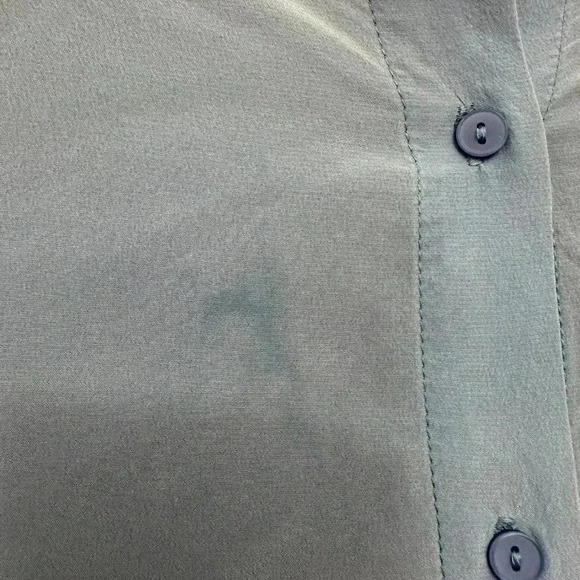 COS Silk  and Cotton 3/4 Sleeve High Low Blouse Shirt Blue Women's Size Medium - Picture 10 of 16